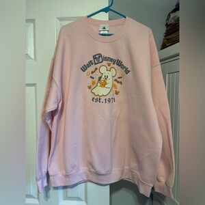 Walt Disney World halloween Mouse Ghost Pink light pink crewneck